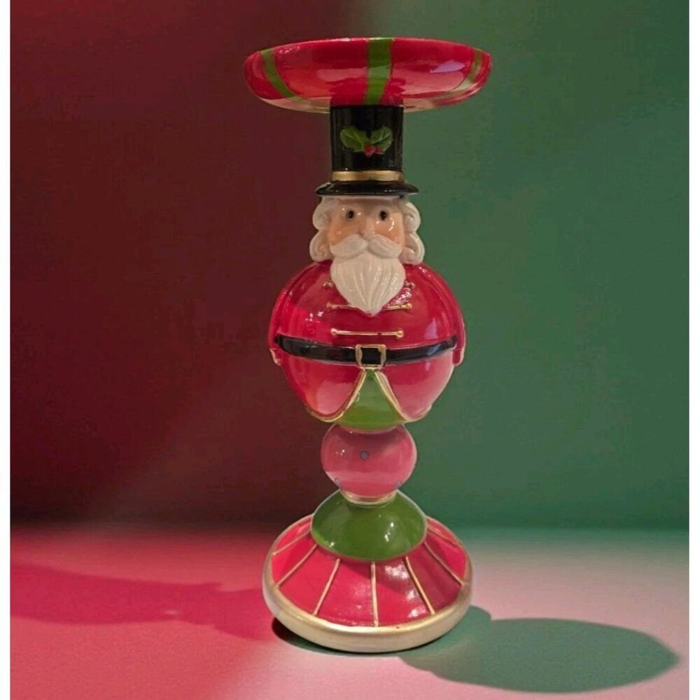 New Red / Green Fat Santa Claus Christmas Candle Holder Candle Stand Decor